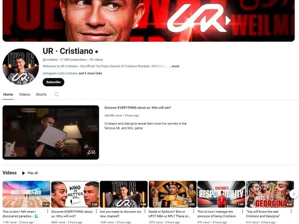 Kênh YouTube Ronaldo dễ dàng kiếm triệu USD chỉ sau 1 ngày lập